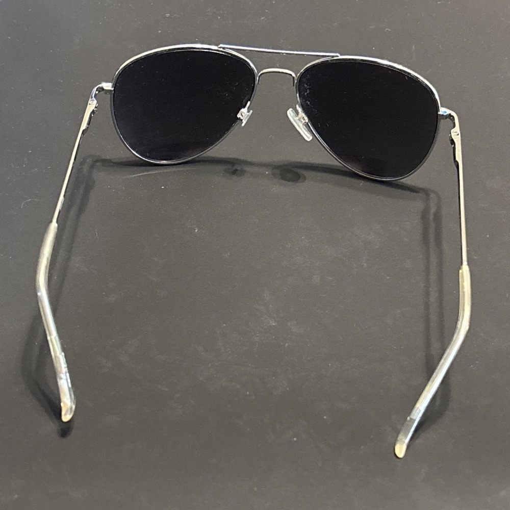 Classic Silver Aviator Sunglasses Metal Pilot Frame Dark Gray Lens UV400 Unisex - Picture 6 of 9